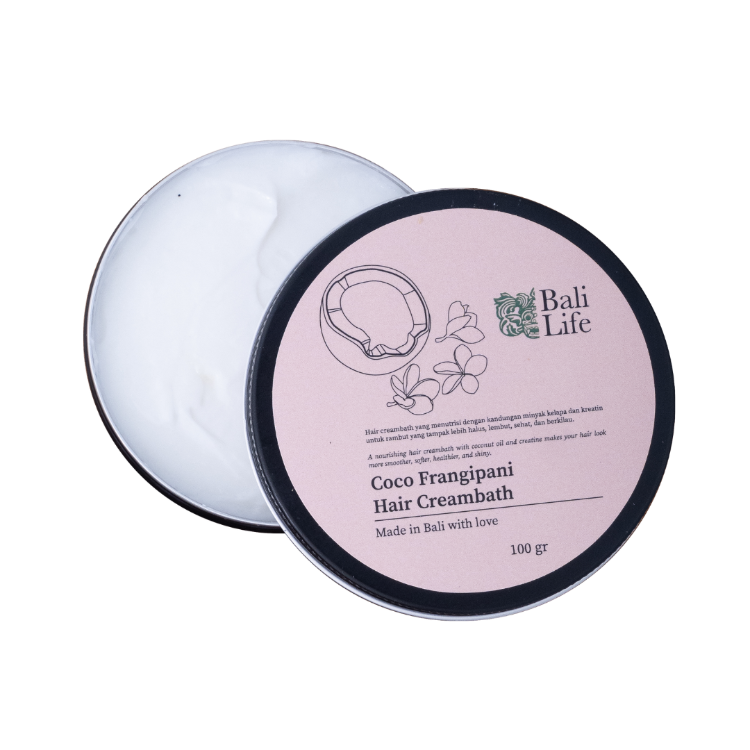 Lembut Hair Creambath Bali Life Body Care In Ubud. Cut out image of cruelty free facial oil which is palm oil free.